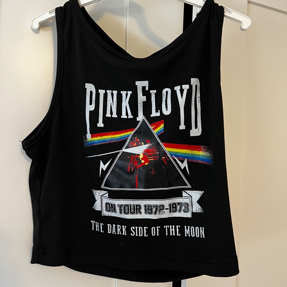 Pink Floyd Black Tank with Rainbow Design